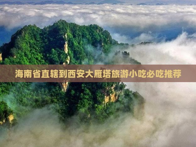 海南省直辖到西安大雁塔旅游小吃