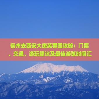 宿州去西安大唐芙蓉园攻略