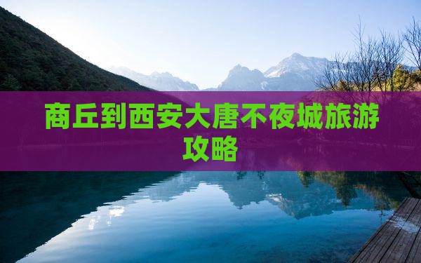 商丘到西安大唐不夜城旅游