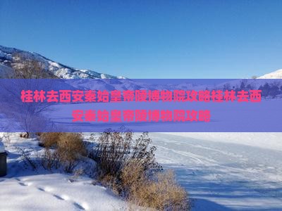 桂林去西安秦始皇帝陵博物院攻略
