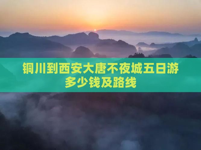 铜川到西安大唐不夜城五日游