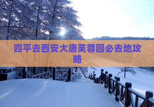 四平去西安大唐芙蓉园必去地