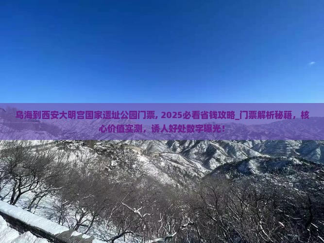 乌海到西安大明宫国家遗址公园门票