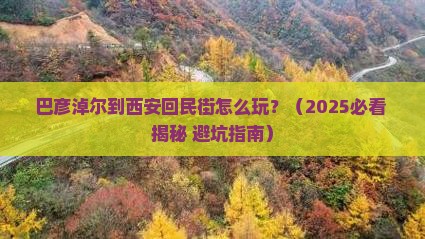 巴彦淖尔到西安回民街攻略