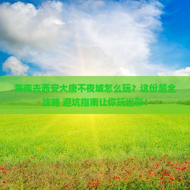 黄南去西安大唐不夜城哪里玩