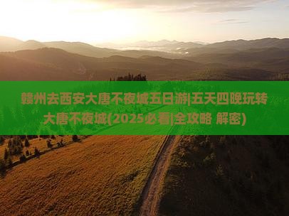 赣州去西安大唐不夜城五日游 赣州去西安大唐不夜城五日游