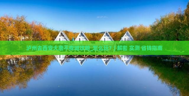 泸州去西安大唐不夜城攻略