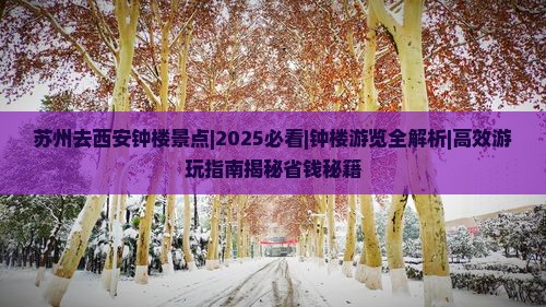 苏州去西安钟楼景点