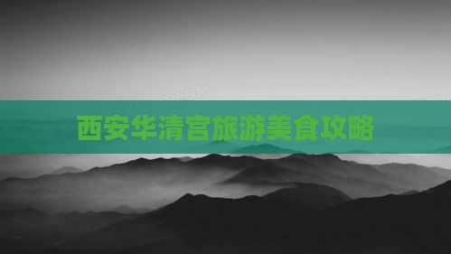 济源到西安华清宫旅游小吃