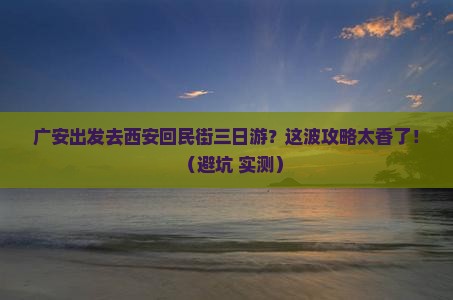 广安去西安回民街三日游