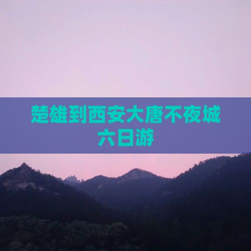 楚雄到西安大唐不夜城六日游