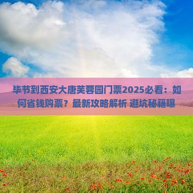 毕节到西安大唐芙蓉园门票