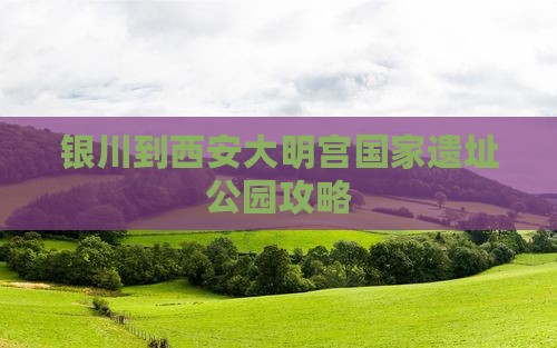 银川到西安大明宫国家遗址公园攻略