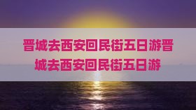 晋城去西安回民街五日游
