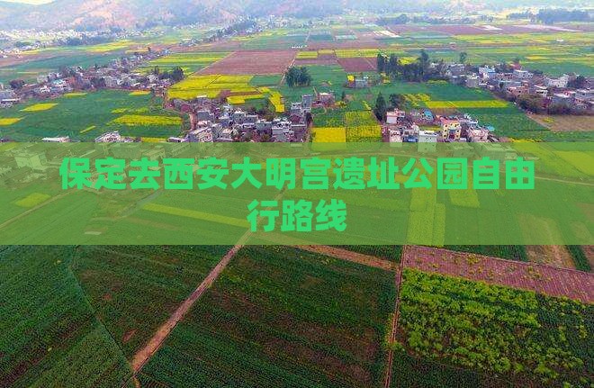 保定去西安大明宫国家遗址公园自由行