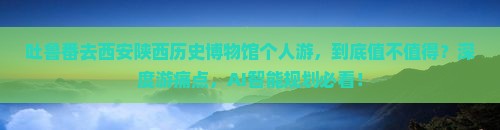 吐鲁番去西安陕西历史博物馆个人游