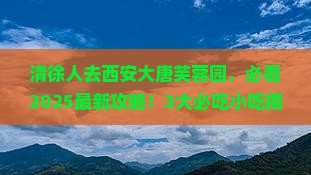 清徐到西安大唐芙蓉园旅游小吃