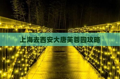 上海去西安大唐芙蓉园攻略