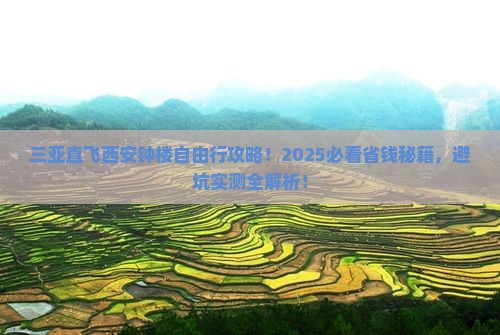 三亚去西安钟楼自由团