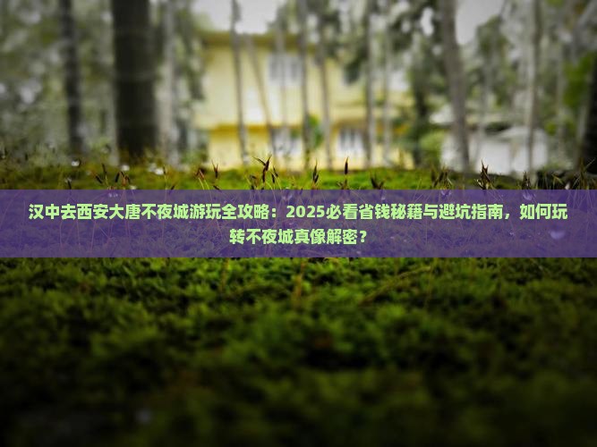 汉中去西安大唐不夜城哪里玩