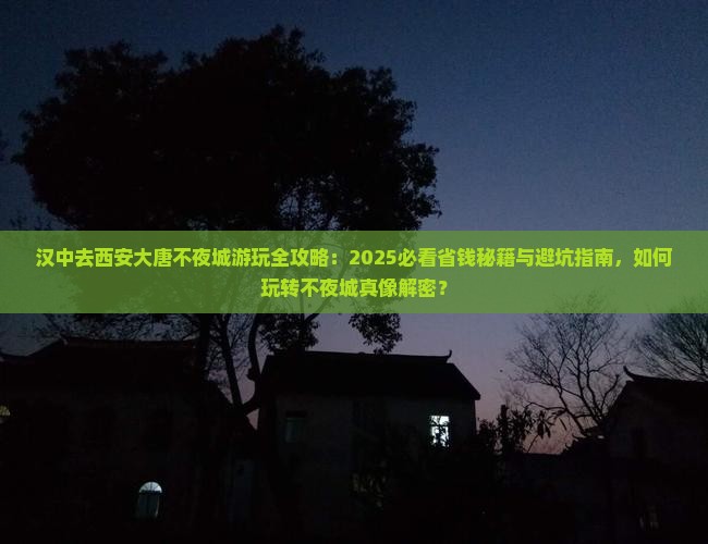 汉中去西安大唐不夜城哪里玩
