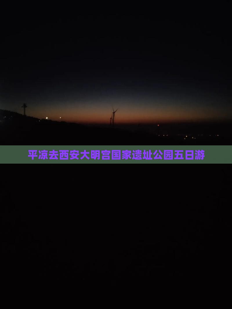 平凉去西安大明宫国家遗址公园五日游