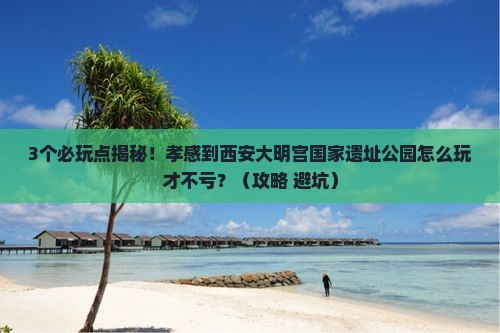 孝感到西安大明宫国家遗址公园哪里玩