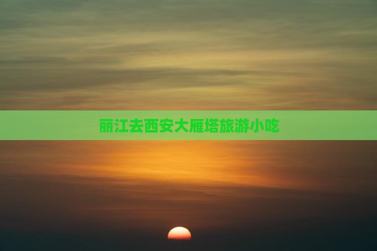 丽江去西安大雁塔旅游小吃