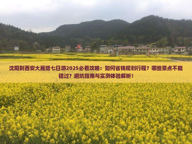 沈阳到西安大雁塔七日游