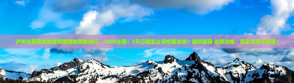 泸州去西安秦始皇帝陵博物院自由行
