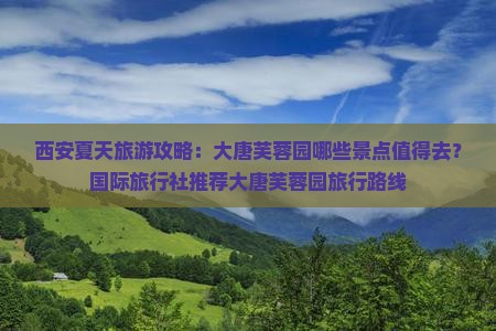 夏天去西安大唐芙蓉园景点