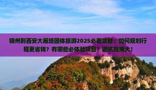 锦州到西安大雁塔团体旅游