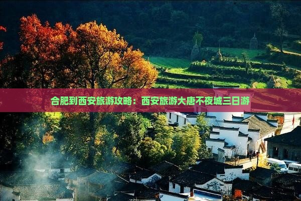 合肥到西安大唐不夜城三日游