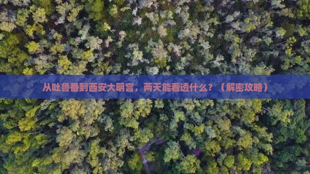 吐鲁番到西安大明宫国家遗址公园二日游