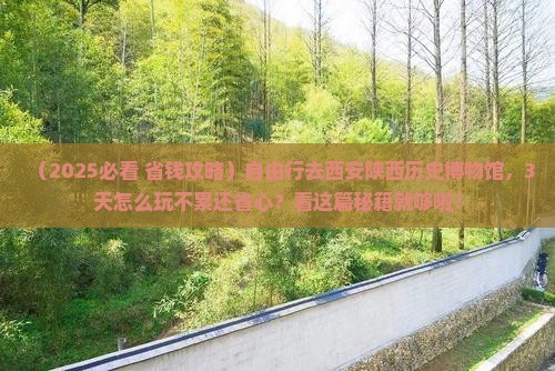 朝阳到西安陕西历史博物馆自由行