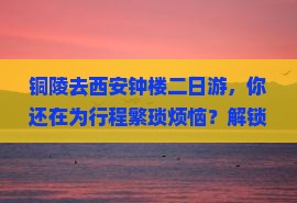 铜陵去西安钟楼二日游