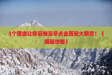 阿里去西安大明宫国家遗址公园旅行社