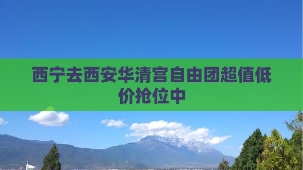 西宁去西安华清宫自由团