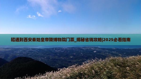 昭通到西安秦始皇帝陵博物院门票