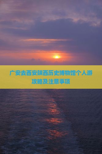 广安去西安陕西历史博物馆个人游