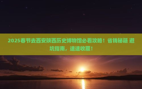 春节去西安陕西历史博物馆攻略