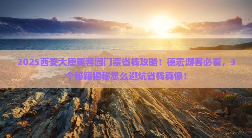 德宏去西安大唐芙蓉园门票
