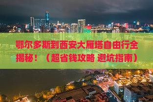 鄂尔多斯到西安大雁塔自由团