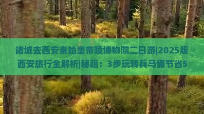 诸城去西安秦始皇帝陵博物院二日游