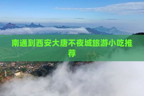 南通到西安大唐不夜城旅游小吃