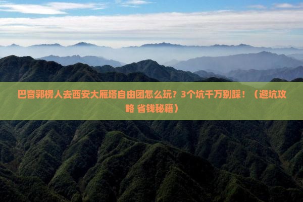 巴音郭楞去西安大雁塔自由团