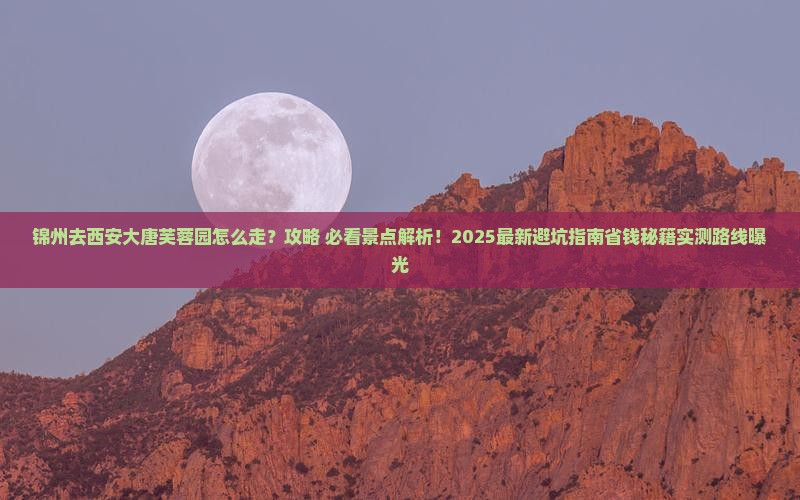锦州去西安大唐芙蓉园必去地