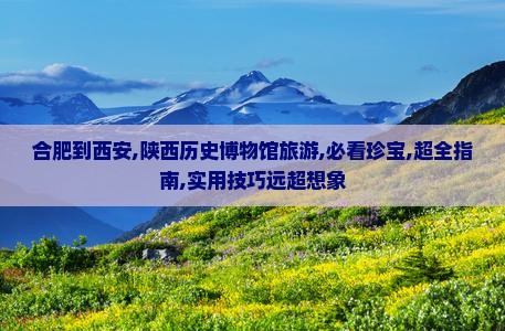 合肥到西安陕西历史博物馆旅游