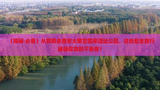 邯郸到西安大明宫国家遗址公园团体旅游