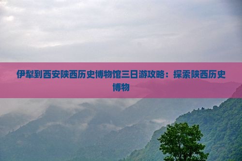 伊犁到西安陕西历史博物馆三日游 伊犁到西安陕西历史博物馆三日游